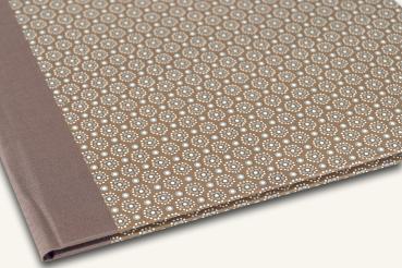 Sand brown folder with ribbon or elastic band closure